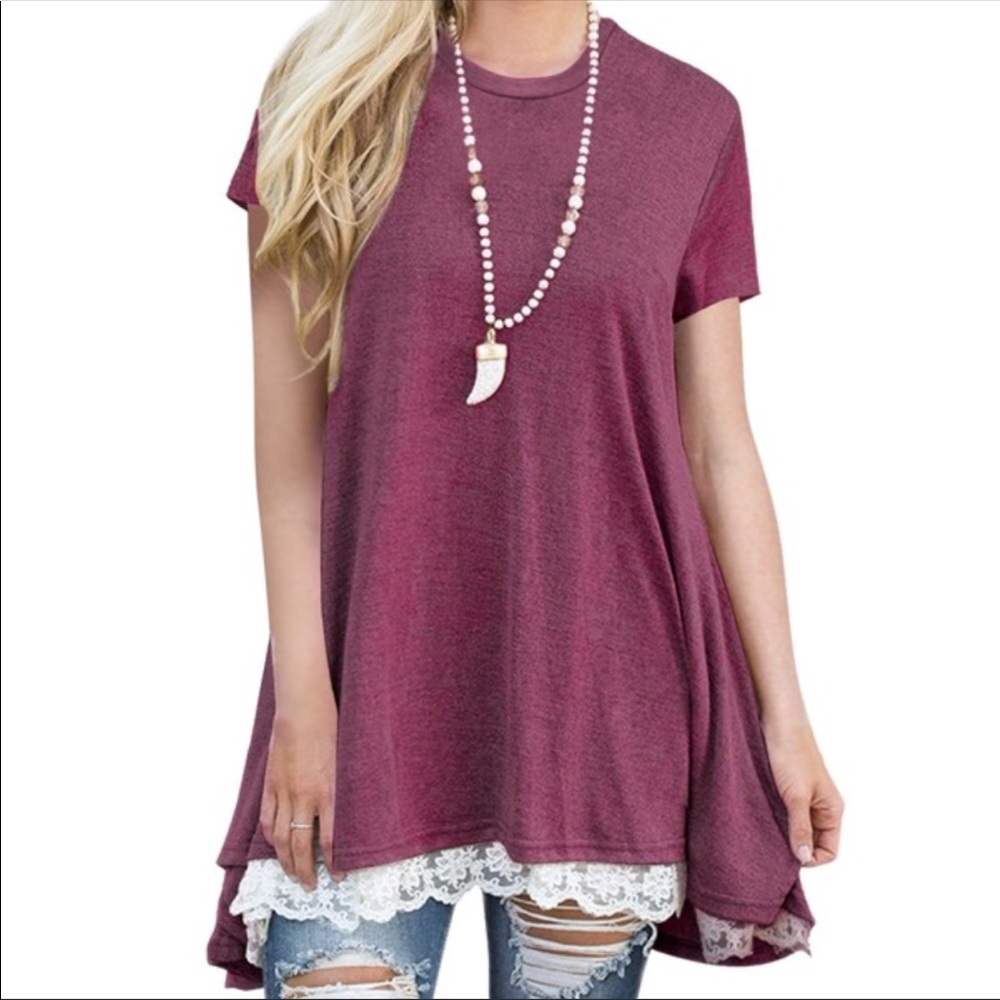 🌼LAST 1🌼Boho Lace Tee